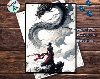 MTG-kaarthoezen: Dragon and Boy Magic-hoezen, standaard en Japans formaat, folie of mat