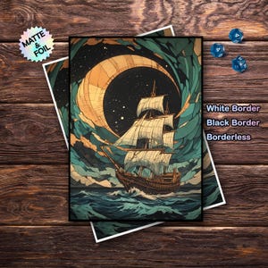 Mtg Card Sleeves, Mtg Sleeves Matte, Top Quality and Detailed Magic Card Sleeves, Retro Pirate Ship Card Sleeves, Gifts for Gamers