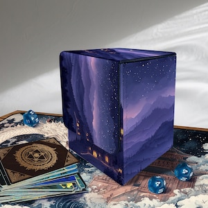 Moonlit Valley MTG Deck Box: Custom Leather Card Storage