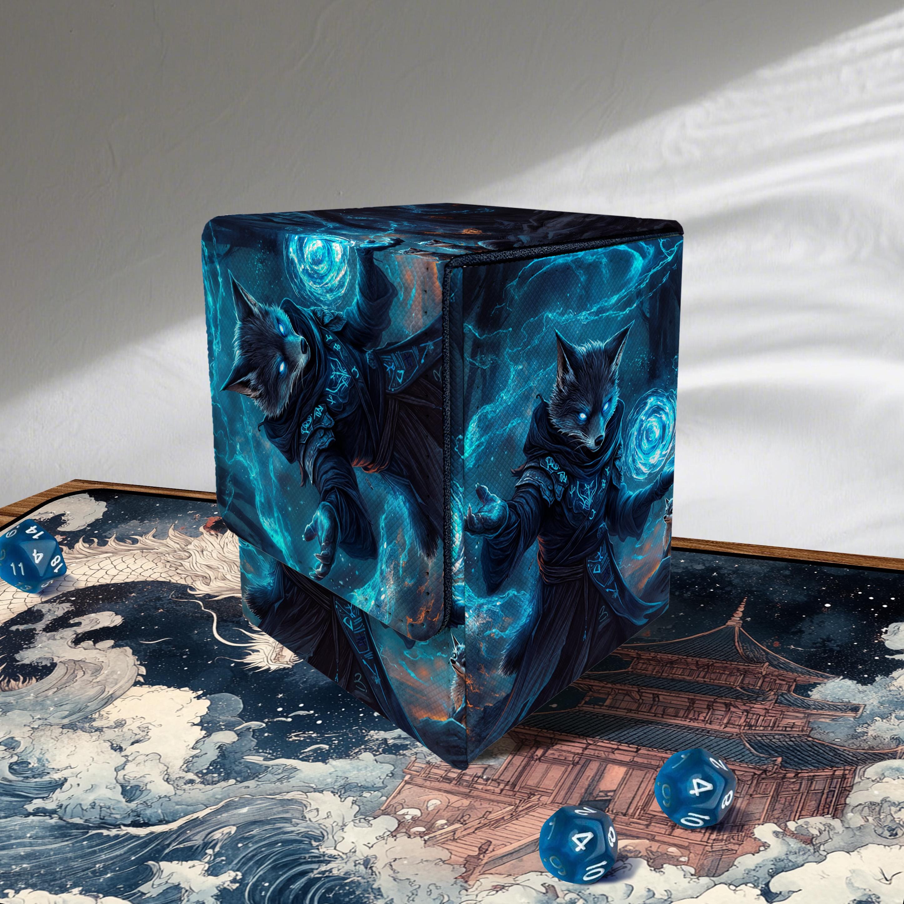 MTG Deck Box - Fox Wizard Style, PU Leather, 100+sleeved Cards
