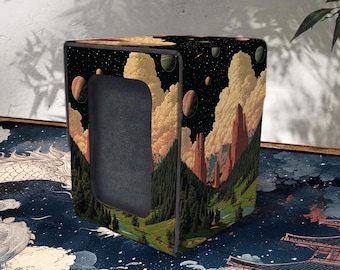 MTG Deck Box mit Kommandanten-Anzeige, 100+ Kartenaufbewahrung, Leder, Stellar Secrets