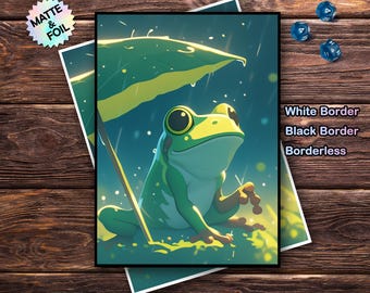 Frog in Rain MTG Card Sleeves: Matte Finish, Universal Fit Frog in Rain MTG Card Sleeves: Matte Finish, Universal Fit