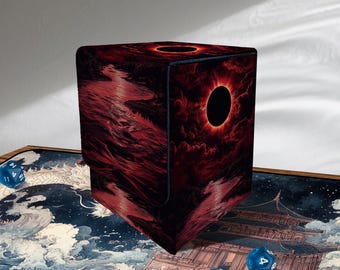 MTG Deck Box - Blood Eclipse Style, PU Leather, 100 + Sleeved Cards, Removable Divider