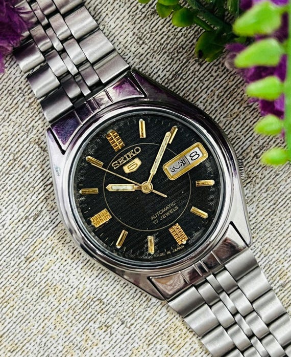 SEIKO 5 自動巻き 黒文字盤 オートマチック 21JEWELS SEIKO5 セイコー