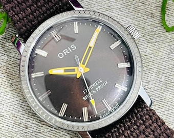 Vintage Swiss Made Oris Watch | Brown Dial, ST-96 Mechanical Movement