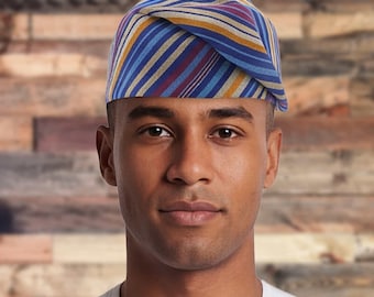 ADIGUN Yoruba Aso Oke Fila: African Men's Traditional Gobi Cap