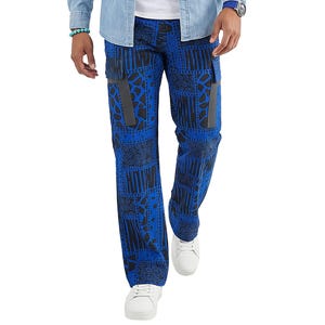 Pantalon africain bleu marine vif ADELANI