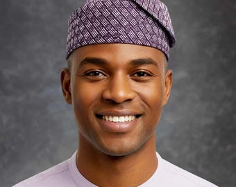 REGI Yoruba Aso Oke Fila: African Men's Traditional Gobi Cap