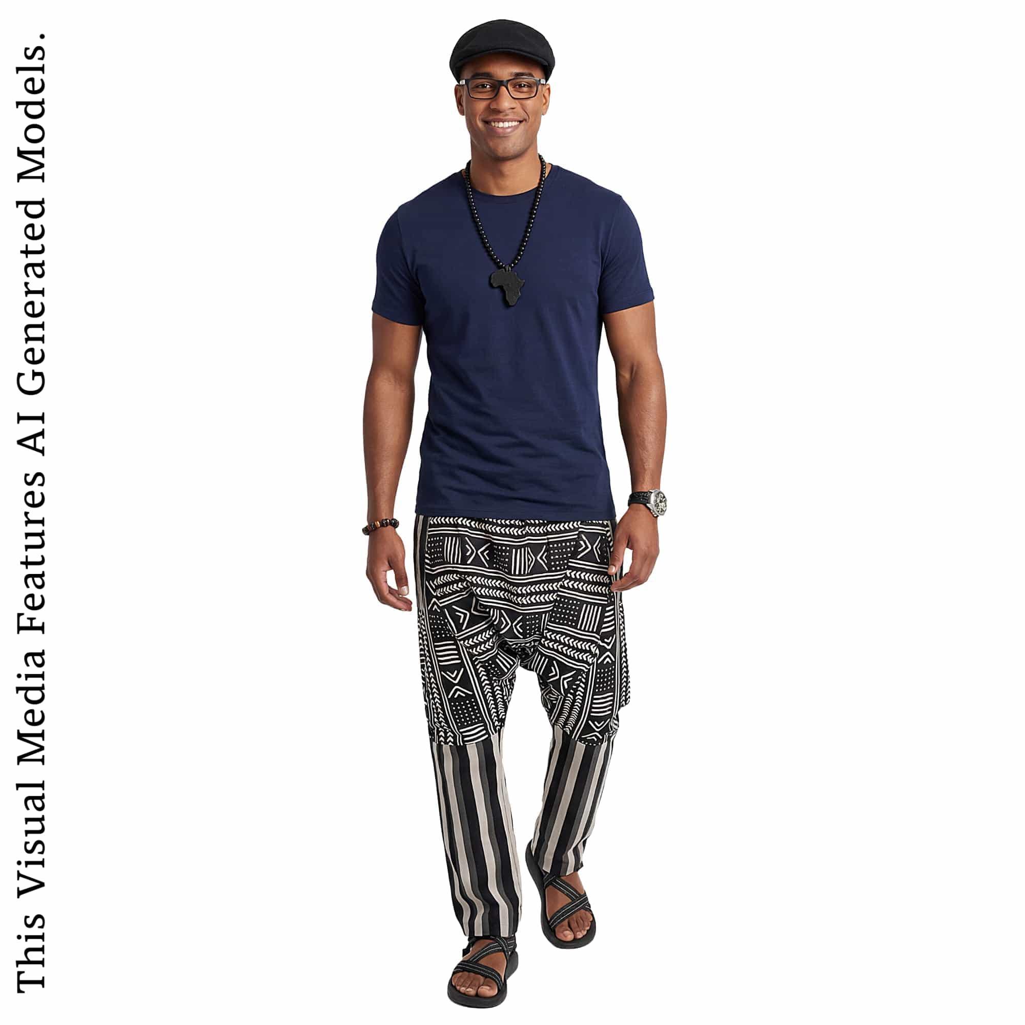 African Wax Print Harem Pants, Boho Trousers, Drop Crotch Aladdin
