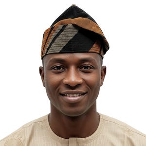 KOSO Yoruba Aso Oke Fila: gorra Gobi tradicional africana para hombres