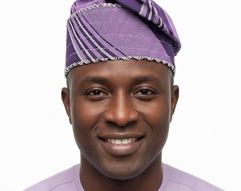 Knitted AFE Yoruba Aso Oke Fila: African Men's Traditional Gobi Cap