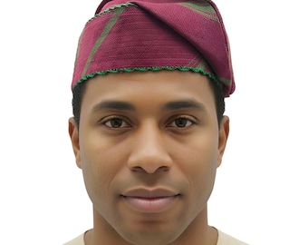 Knitted Yoruba ALAARI Aso Oke Fila: African Men's Traditional Gobi Cap
