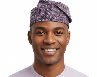 REGI Yoruba Aso Oke Fila: African Men's Traditional Gobi Cap