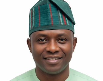 Yoruba Aso Oke Fila: African Men's Traditional Mixed match Gobi Cap