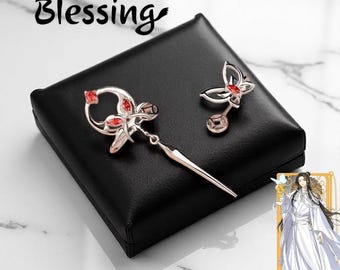 アニメイヤリングペア | Tlan Guan Cl Fu コスプレジュエリー | 天の祝福 Hua Cheng & Xie Lian 耳飾り | ユニークなアクセサリー 2個