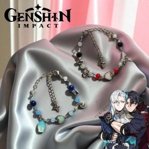 Neuvillette x Wriothesley Matching Bracelets - Genshin-Inspired Jewelry, Couple&#39;s Gift, Unique Friendship Bracelets Charm