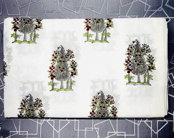 Hand print grey fabric