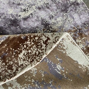 Round Hand Knotted Rug – 7 Ft Luxury Abstract Wool & Tencel Tibetan Knot Area Rug