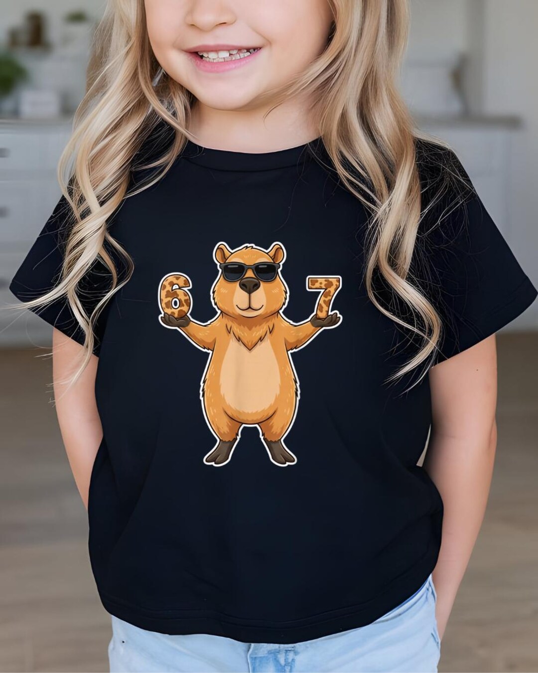67 Capybara Sunglasses Gen Alpha Slang Funny Six Seven Meme T-shirt - Etsy