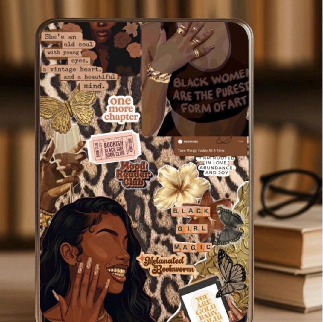 Printable Kindle Case Insert Bookworm Starter Kit Black Girl Aesthetic ...