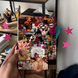 May include: A rectangular phone case featuring a vibrant collage of images, including text that reads Black Girl Magic, Brown Barbie, and You're entering a season where everything works out for you in your favor at the right time, with floral accents.