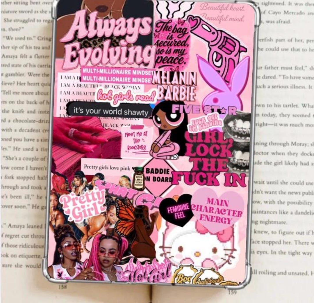 Printable Kindle Case Insert Bookworm Starter Kit Black Girl Aesthetic ...