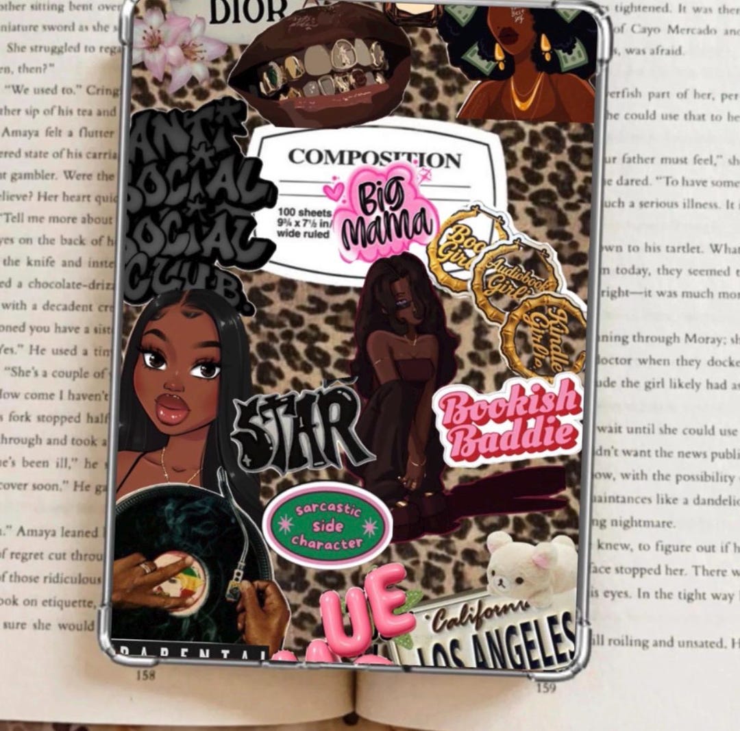 Printable Kindle Case Insert Bookworm Starter Kit Black Girl Aesthetic ...