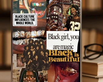Printable Kindle Case Insert Bookworm Starter Kit Black Girl Aesthetic Kindle Art | Digital Download Kindle Cover