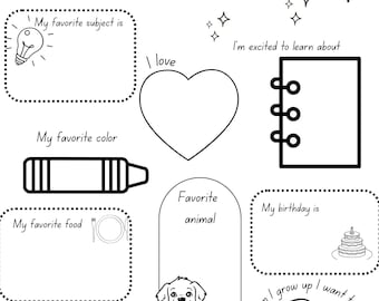 All About Me Worksheet: Back to School Printable Activity (Digital Download PDF)