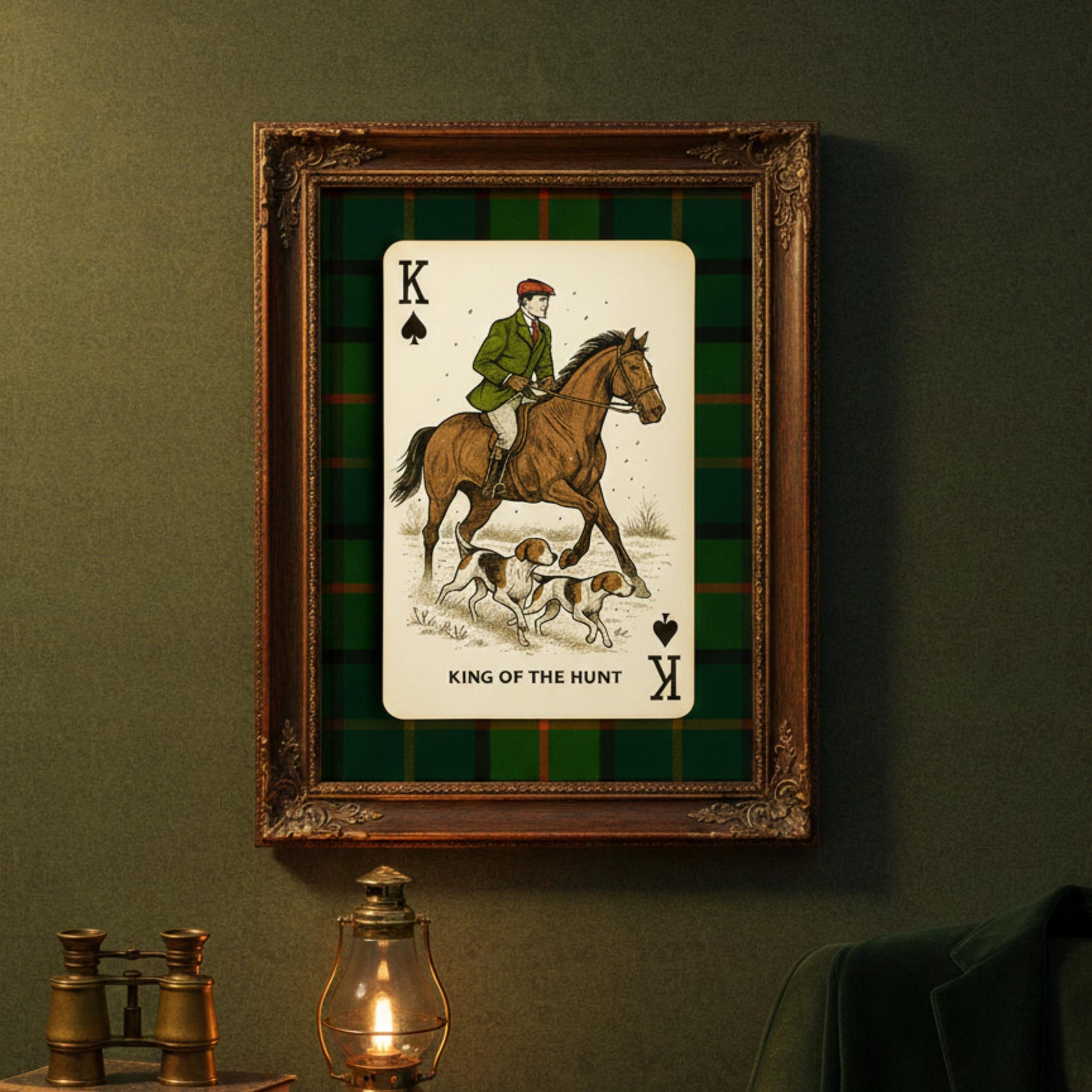 King of the Hunt Vintage Wall Art, Equestrian Hunting Scene Print ...