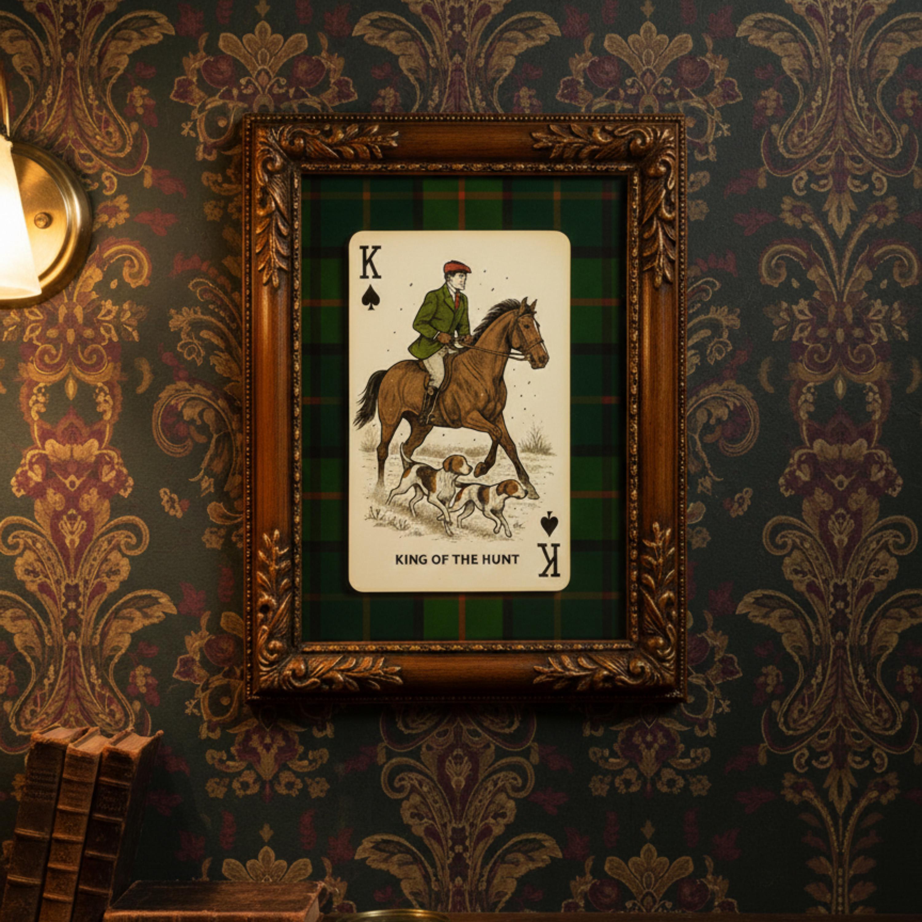 King of the Hunt Vintage Wall Art, Equestrian Hunting Scene Print ...