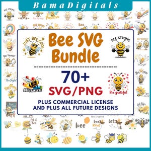 Pakiet pszczół SVG – urocze cliparty z pszczołami miodnymi, trzmiele SVG, cytaty o pszczołach, pszczoły miłe, kalambury o pszczołach, gnomy SVG, pliki Cricut PNG dla miłośników pszczół