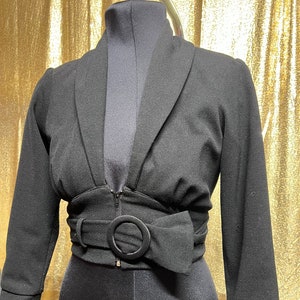 50s style black bolero jacket, shawl collar from Stop Staring! Size S