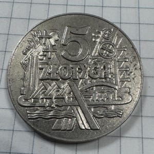 Coin 5 zlotych 1959 Poland. Vintage Coin. Numismatic Gift