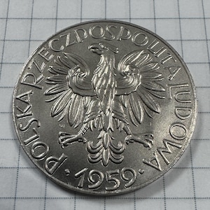 Coin 5 zlotych 1959 Poland. Vintage Coin. Numismatic Gift