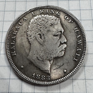 Coin 1/2 dollar 1883 Kingdom of Hawaii. Numismatic Gift. Vintage Coin