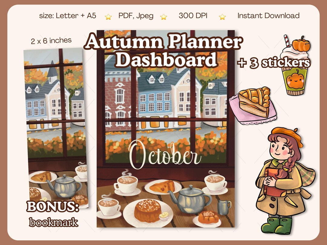 Autumn Planner Dashboard Printable | October Planner Cover, Cozy Fall ...