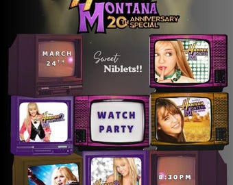 Hannah Montana Party Invitation Template | Watch Party Invite | Disney Nostalgia Birthday | Editable Canva Download