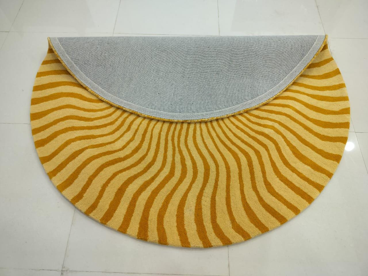 Yellow Sun Modern Round Hand Tufted Rug. Handmade Rug. Circle Rug. Sun ...