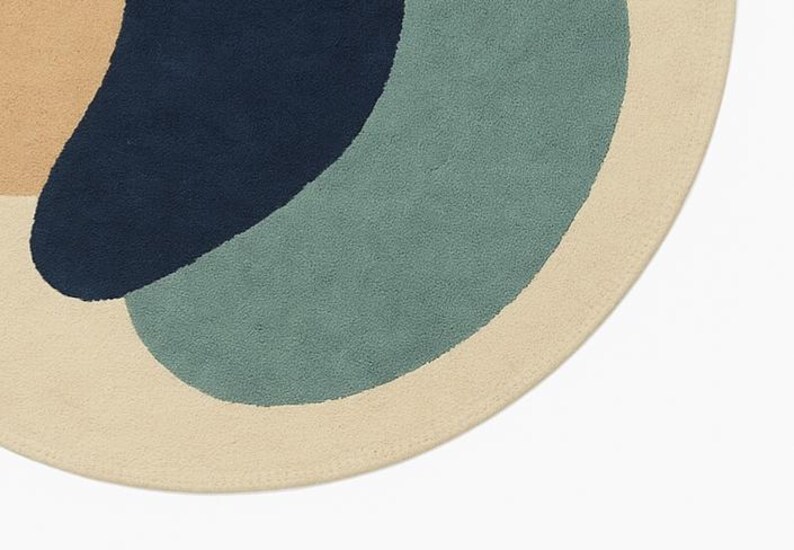 Modern Multi Color Round Hand Tufted Rug. Handmade Rug. Circle Rug ...