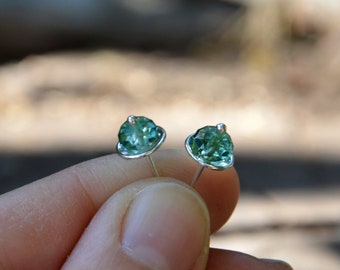 Crystal Stud Earrings, Peridot Shade Swarovski Crystal Stud Earrings, Handmade Sterling Silver Earrings, Crystal Jewelry