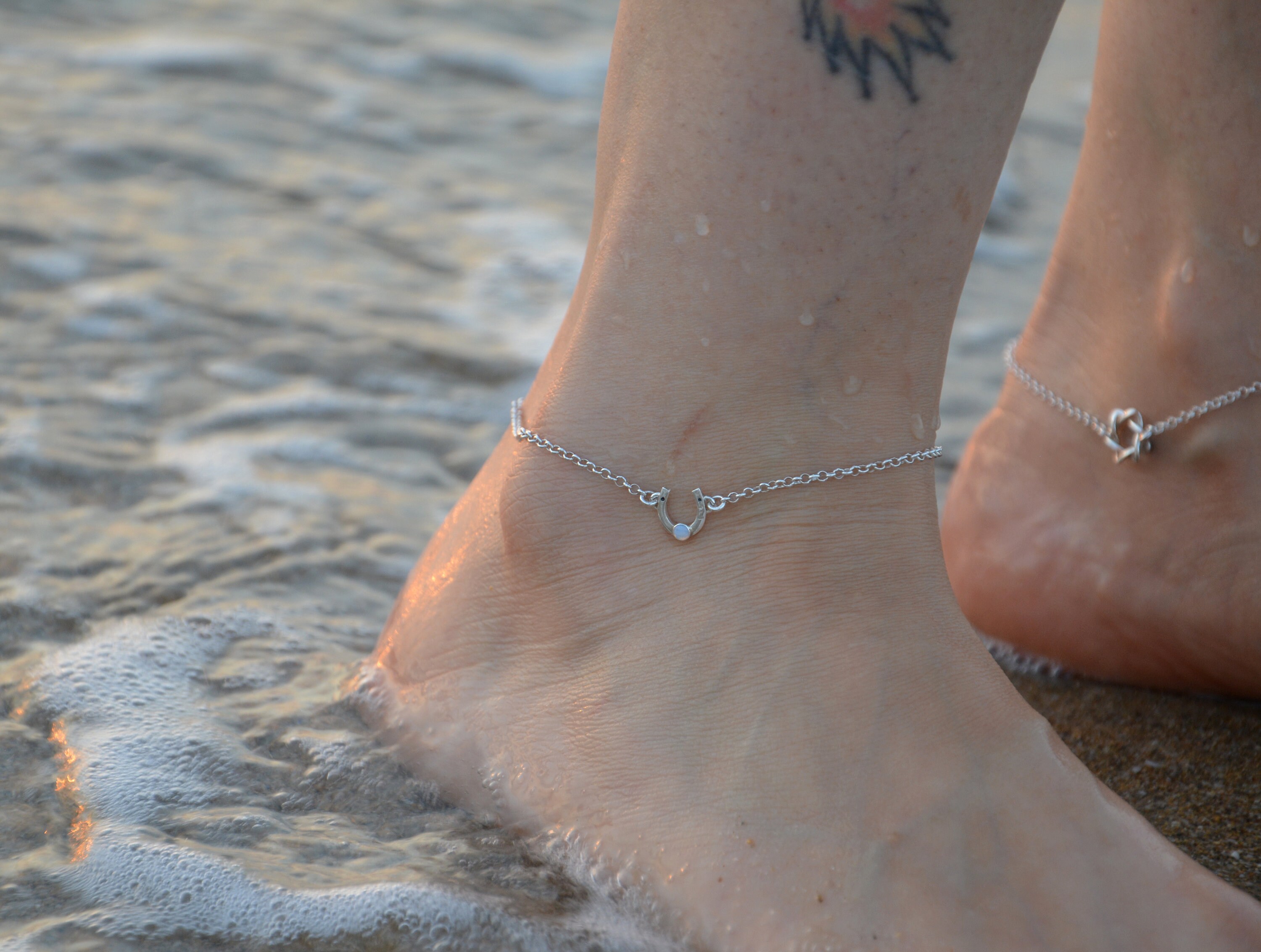 Horseshoe Ankle Bracelet Sterling Silver Ankle Bracelet Etsy