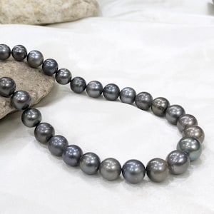 Black Tahitian Pearl Necklace • Handmade South Sea Statement Jewelry