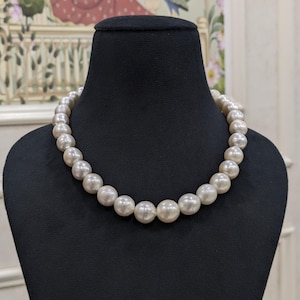 South Sea Pearl Necklace • Natural Pearl Jewelry • Handmade Gift for Her • Real Pearl Choker • Large Pearl • Statement Necklace for Women