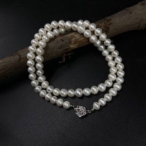 Freshwater Pearl Necklace • Dainty Pearl Choker • Real Pearl Jewelry for Women • June Birthstone Gift • Handmade Bridal Necklace for Women