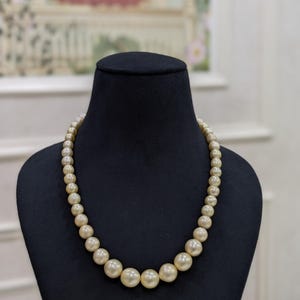 Golden South Sea Pearl Necklace • Real Saltwater Pearls • Luxury Pearl Jewelry • Handmade Bridal Necklace • Elegant Gift for Her