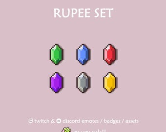 Rupiensatz | twitch sub/bit abzeichen | zelda pixel kunst | digitaler Download
