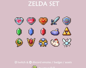 Legende von Zelda Set | pixel twitch sub/abzeichen | digitaler Download