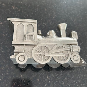 Vintage Train Bank | Metal Steam Locomotive Coin Holder