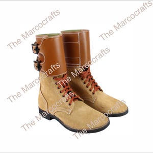 WWII M-43 Double Buckle Boots | WW2 Combat Boots | Rough-Out Leather | US 5–15 | Custom Made to Order | Vintage Military Repro